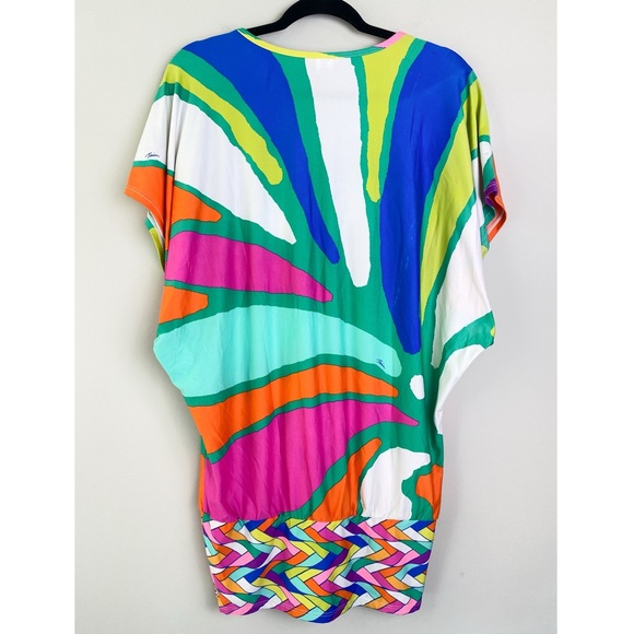 Trina Turk Tropicalia Tunic Swim Dress S Rainbow Cover Up Mermaid Retro Beach - Picture 6 of 10